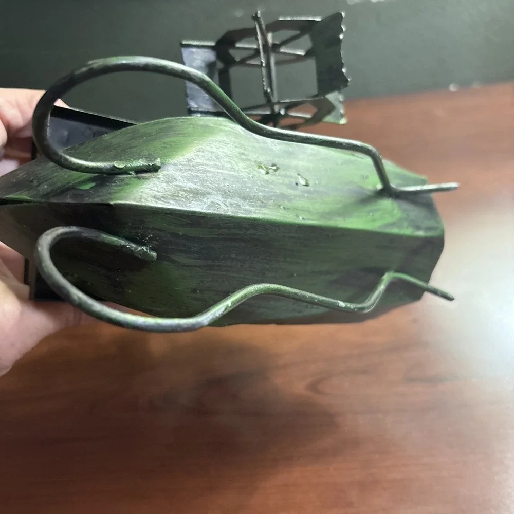 VTG George Imp Copper Tin metal Sculpture wind-up propeller Music Box River Boat